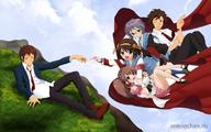 asahina_mikuru koizumi_itsuki kyon nagato_yuki parody safe suzumiya_haruhi // 811x507 // 85.9KB