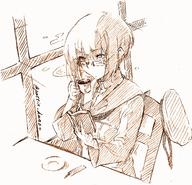 glasses nagato_yuki tea // 1569x1511 // 963.7KB